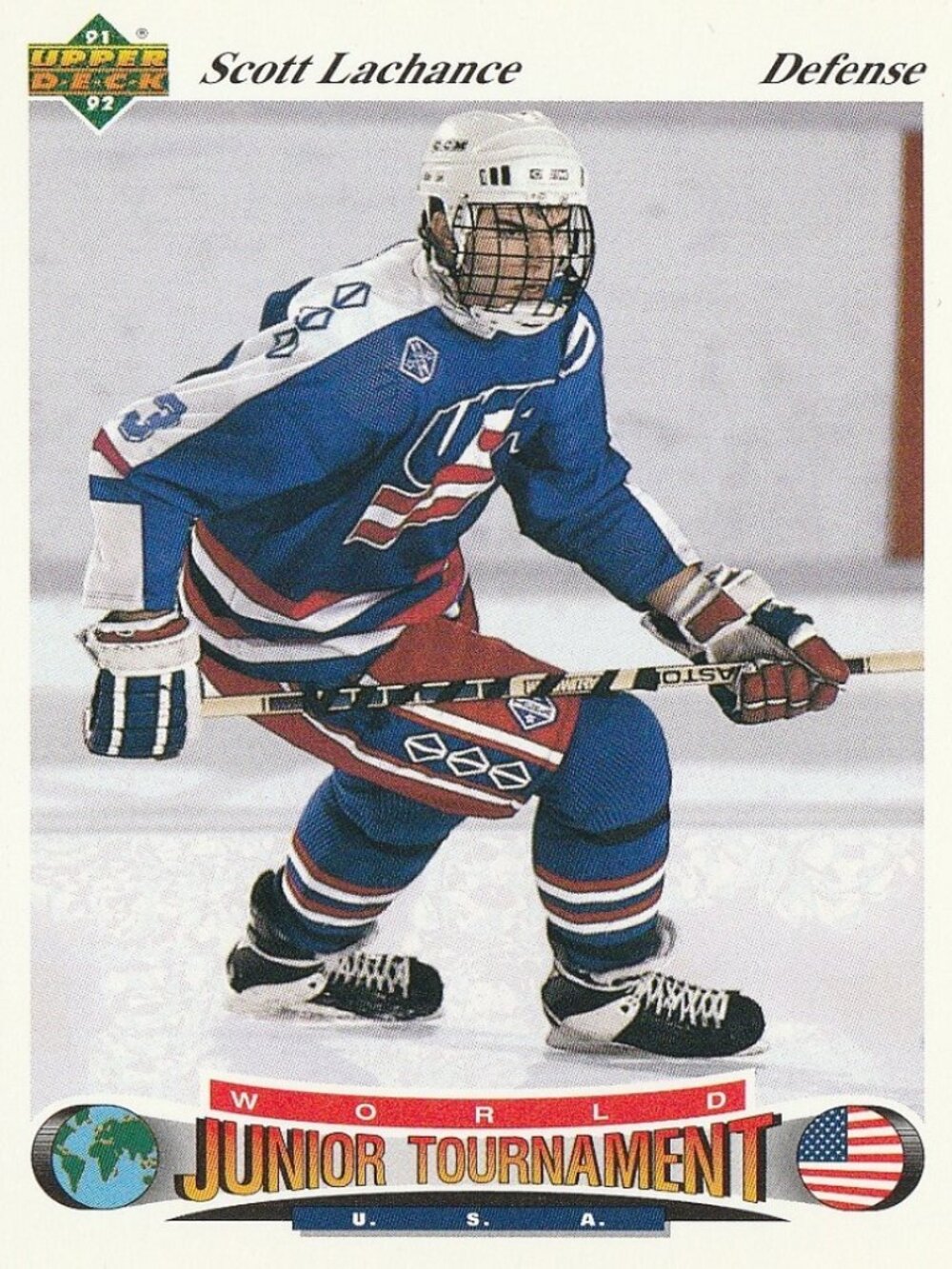Scott LaChance - 91/92 Upper Deck World Junior Tournament Hockey Card